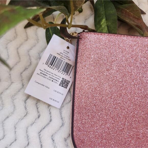 KATE SPADE GLIMMER PINK GLITTER POCHETTE - Picture 3 of 8